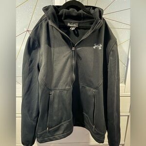 Under Armour ColdGear Black Zip Hoodie Youth Large Women XS